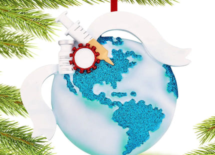 personalized vaccinate the world christmas ornament – Christmas ornament, holiday tree decoration or gift
