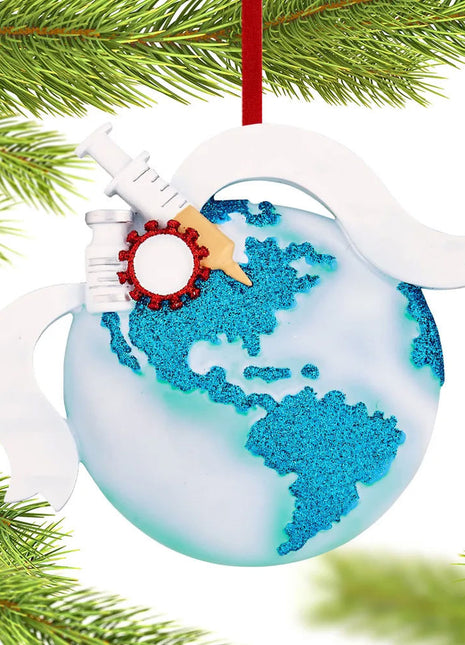 Vaccinate the World Ornament  by RUDOLPH AND ME Ornament