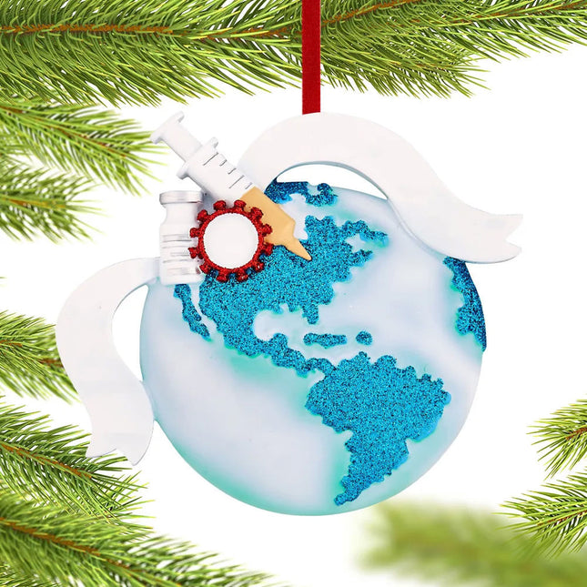 personalized vaccinate the world christmas ornament – Christmas ornament, holiday tree decoration or gift