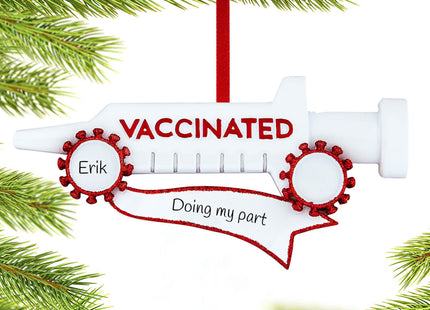 custom personalized vaccinated christmas ornament – Christmas ornament, holiday tree decoration or gift