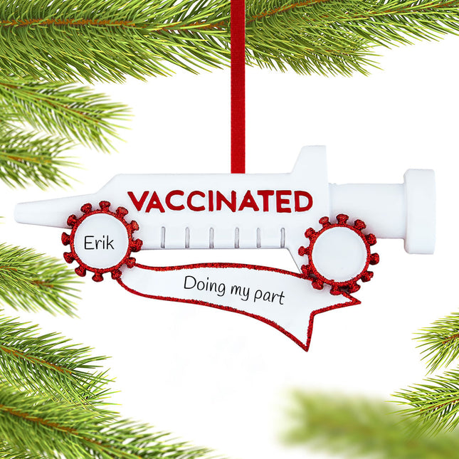 custom personalized vaccinated christmas ornament – Christmas ornament, holiday tree decoration or gift