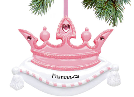 holiday personalized princess crown christmas ornament – Christmas ornament, holiday tree decoration or gift