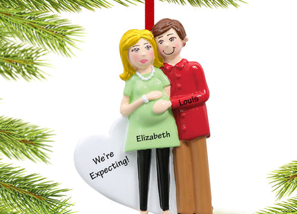 personalized personalized pregnancy couple christmas ornament – Christmas ornament, holiday tree decoration or gift