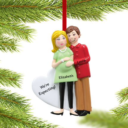 personalized personalized pregnancy couple christmas ornament – Christmas ornament, holiday tree decoration or gift