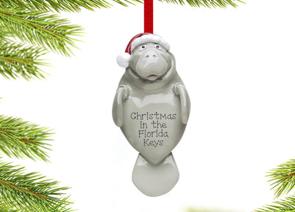 keepsake personalized manatee christmas ornament – Christmas ornament, holiday tree decoration or gift