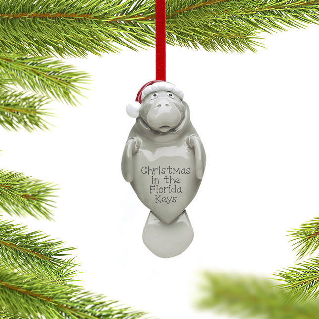 keepsake personalized manatee christmas ornament – Christmas ornament, holiday tree decoration or gift