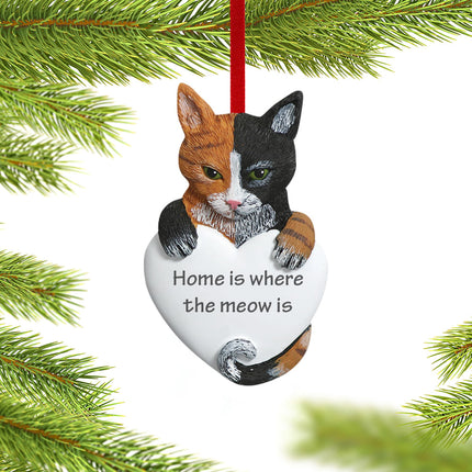 holiday personalized calico cat christmas ornament – Christmas ornament, holiday tree decoration or gift