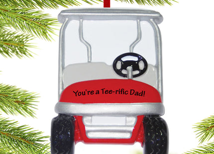 engraved personalized golf cart christmas ornament – Christmas ornament, holiday tree decoration or gift