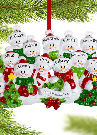 Snowman Family of 12 Ornament  by RUDOLPH AND ME Ornament