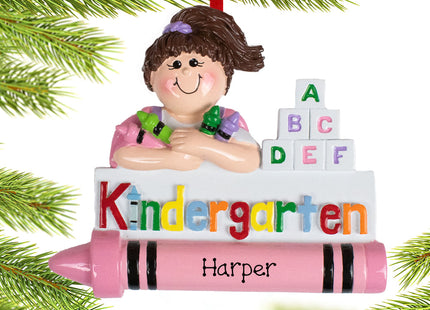 keepsake personalized kindergarten girl christmas ornament – Christmas ornament, holiday tree decoration or gift