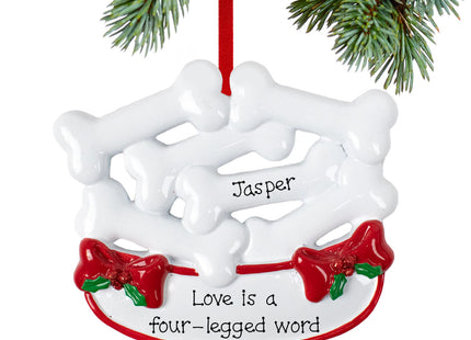 custom personalized dog bone dish christmas ornament – Christmas ornament, holiday tree decoration or gift