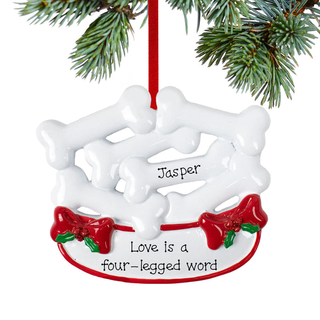 custom personalized dog bone dish christmas ornament – Christmas ornament, holiday tree decoration or gift
