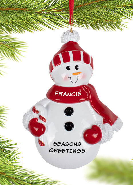 Red Snowman Ornament  by RUDOLPH AND ME Ornament
