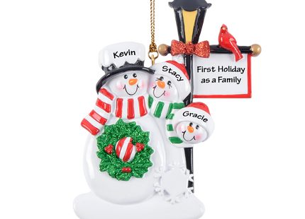 Personalized Lamppost Family Of 2, 3, 4, 5, 6 Ornament