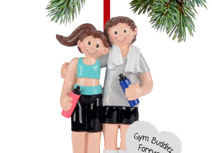 keepsake personalized workout couple christmas ornament – Christmas ornament, holiday tree decoration or gift