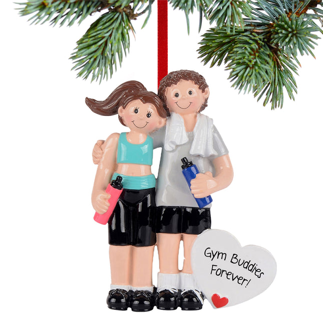 keepsake personalized workout couple christmas ornament – Christmas ornament, holiday tree decoration or gift