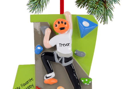 keepsake personalized male indoor rock climber christmas ornament – Christmas ornament, holiday tree decoration or gift