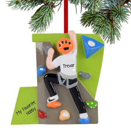 keepsake personalized male indoor rock climber christmas ornament – Christmas ornament, holiday tree decoration or gift