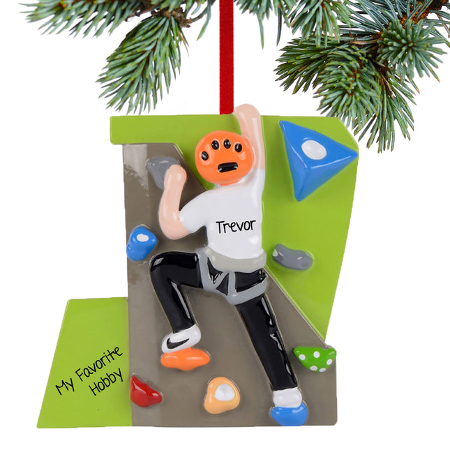keepsake personalized male indoor rock climber christmas ornament – Christmas ornament, holiday tree decoration or gift