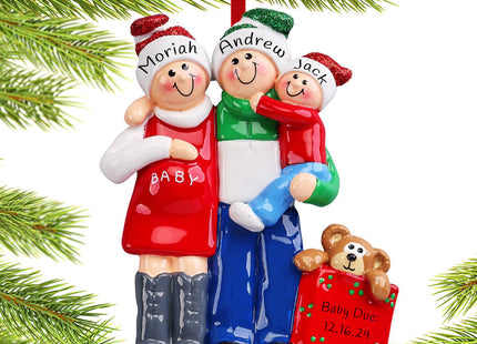 personalized personalized family of 3 our second miracle christmas ornament – Christmas ornament, holiday tree decoration or 