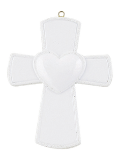 Blank Cross & Heart Personalized Ornament