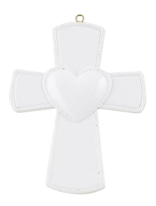 Blank Cross & Heart Personalized Ornament