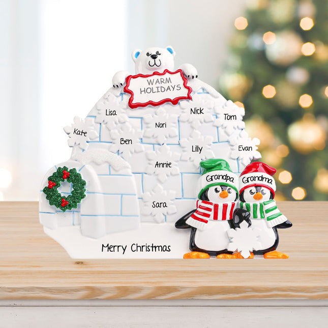 Family Of 10 Igloo Tabletop Ornament
