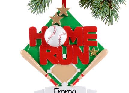 holiday personalized home run baseball diamond christmas ornament – Christmas ornament, holiday tree decoration or gift