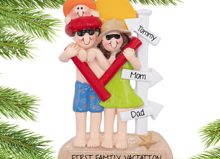 decorative personalized beach day christmas ornament – Christmas ornament, holiday tree decoration or gift
