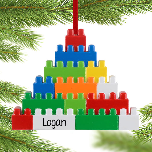 keepsake personalized plastic building blocks christmas ornament – Christmas ornament, holiday tree decoration or gift