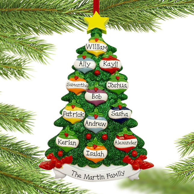 personalized personalized christmas tree family of 12 christmas ornament – Christmas ornament, holiday tree decoration or gif