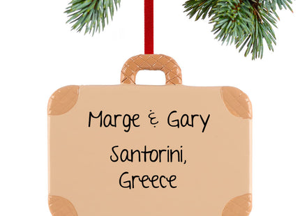 engraved personalized blank suitcase christmas ornament – Christmas ornament, holiday tree decoration or gift