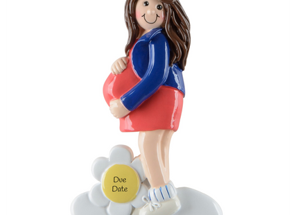 Personalized pregnancy announcement Christmas ornament with baby's due date