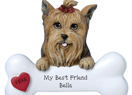 Personalized French Bulldog Christmas ornament with custom dog name and year