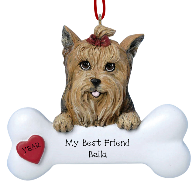 Personalized French Bulldog Christmas ornament with custom dog name and year