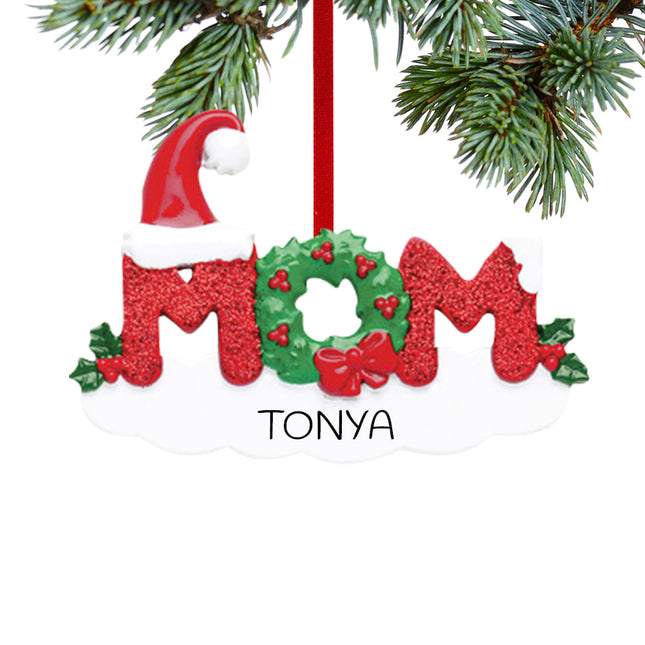 decorative personalized mom letters christmas ornament – Christmas ornament, holiday tree decoration or gift