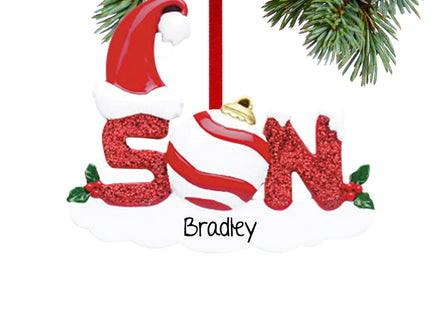 custom personalized son letters christmas ornament – Christmas ornament, holiday tree decoration or gift