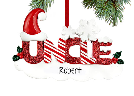 engraved personalized uncle letters christmas ornament – Christmas ornament, holiday tree decoration or gift