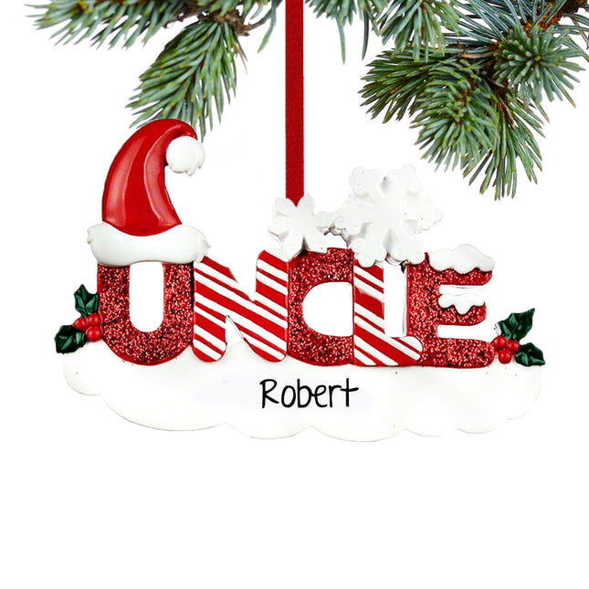 engraved personalized uncle letters christmas ornament – Christmas ornament, holiday tree decoration or gift
