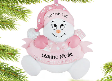 decorative personalized snow baby first christmas girl christmas ornament – Christmas ornament, holiday tree decoration or gi