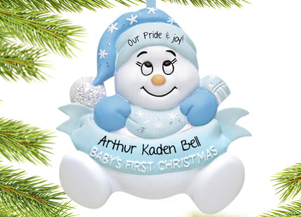 personalized personalized snow baby first christmas boy christmas ornament – Christmas ornament, holiday tree decoration or g