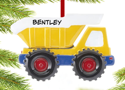 holiday personalized dump truck christmas ornament – Christmas ornament, holiday tree decoration or gift
