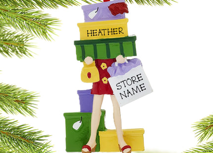 personalized personalized born to shop christmas ornament – Christmas ornament, holiday tree decoration or gift