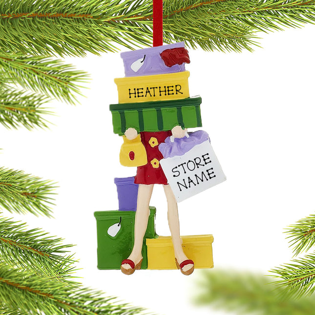 personalized personalized born to shop christmas ornament – Christmas ornament, holiday tree decoration or gift