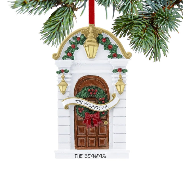 decorative personalized holly door christmas ornament – Christmas ornament, holiday tree decoration or gift