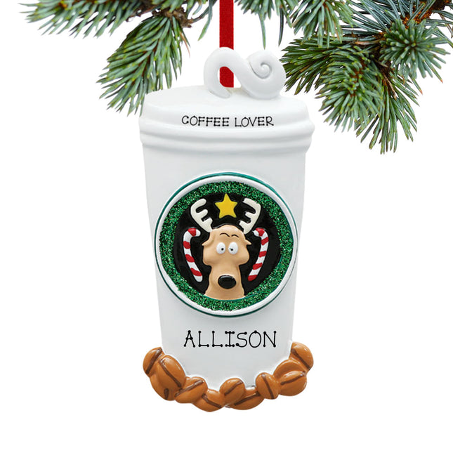keepsake personalized coffee lover's dream christmas ornament – Christmas ornament, holiday tree decoration or gift