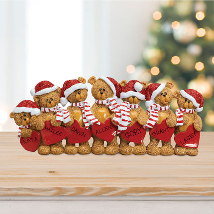 Bears With Hearts Family Personalized Table Decoration Ornament