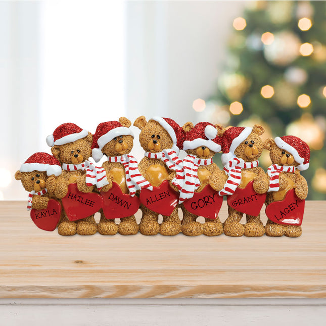 Bears With Hearts Family Personalized Table Decoration Ornament
