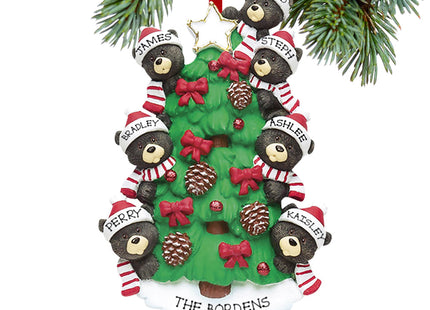 keepsake personalized black bear tree family 7 christmas ornament – Christmas ornament, holiday tree decoration or gift
