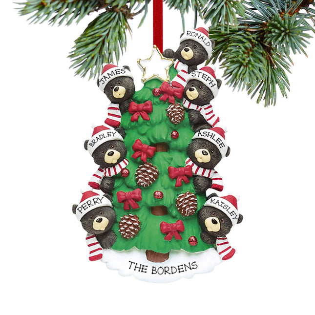 keepsake personalized black bear tree family 7 christmas ornament – Christmas ornament, holiday tree decoration or gift